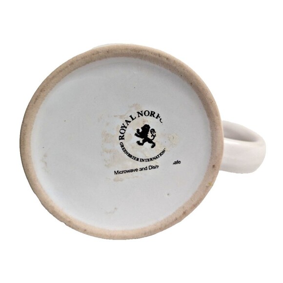 Royal Norfolk Coffee Time Mug Cup Drinkware 16 oz Brown Tan White Ceramic Gift - Picture 4 of 6